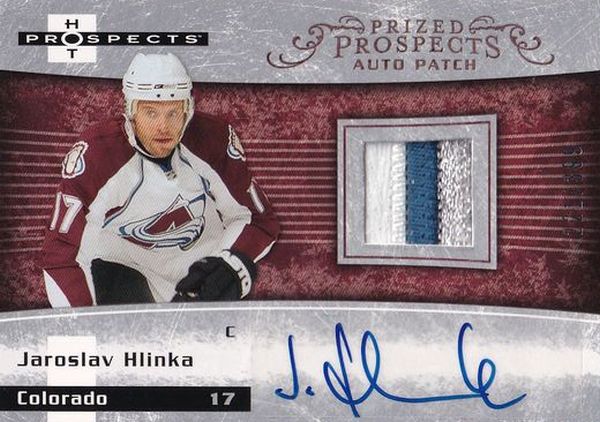 AUTO RC patch karta JAROSLAV HLINKA 07-08 Fleer Hot Prospects Prized Prospects Auto Patch /399